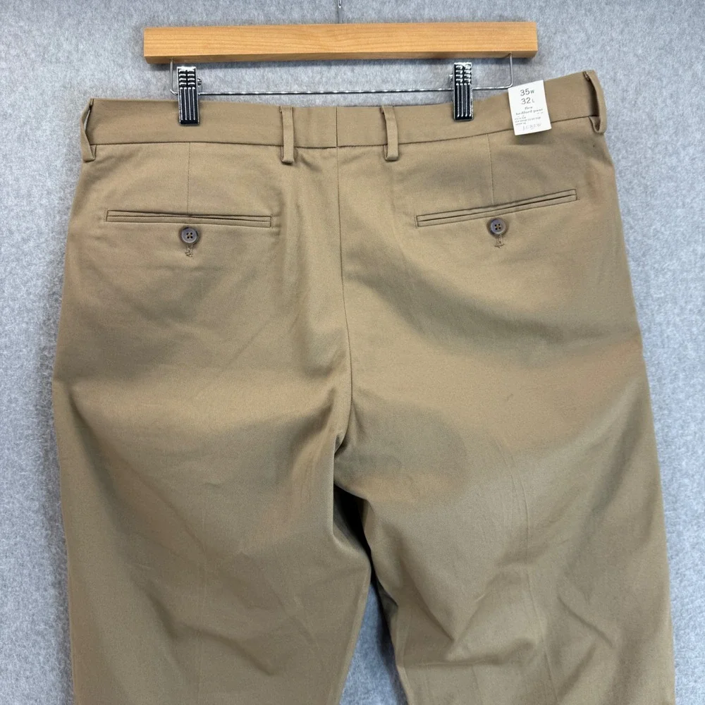 J.Crew Flex Bedford Pants Slim Fit Khaki Tan Chino Trousers Mens Size‎ 35x32 NWT